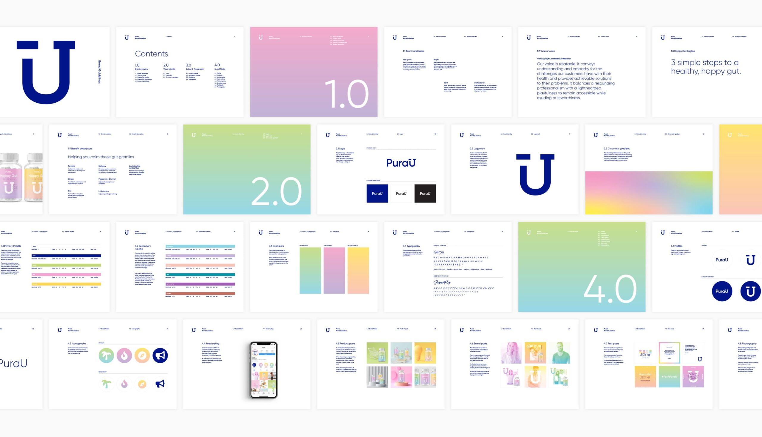 PuraU brand mockup collage