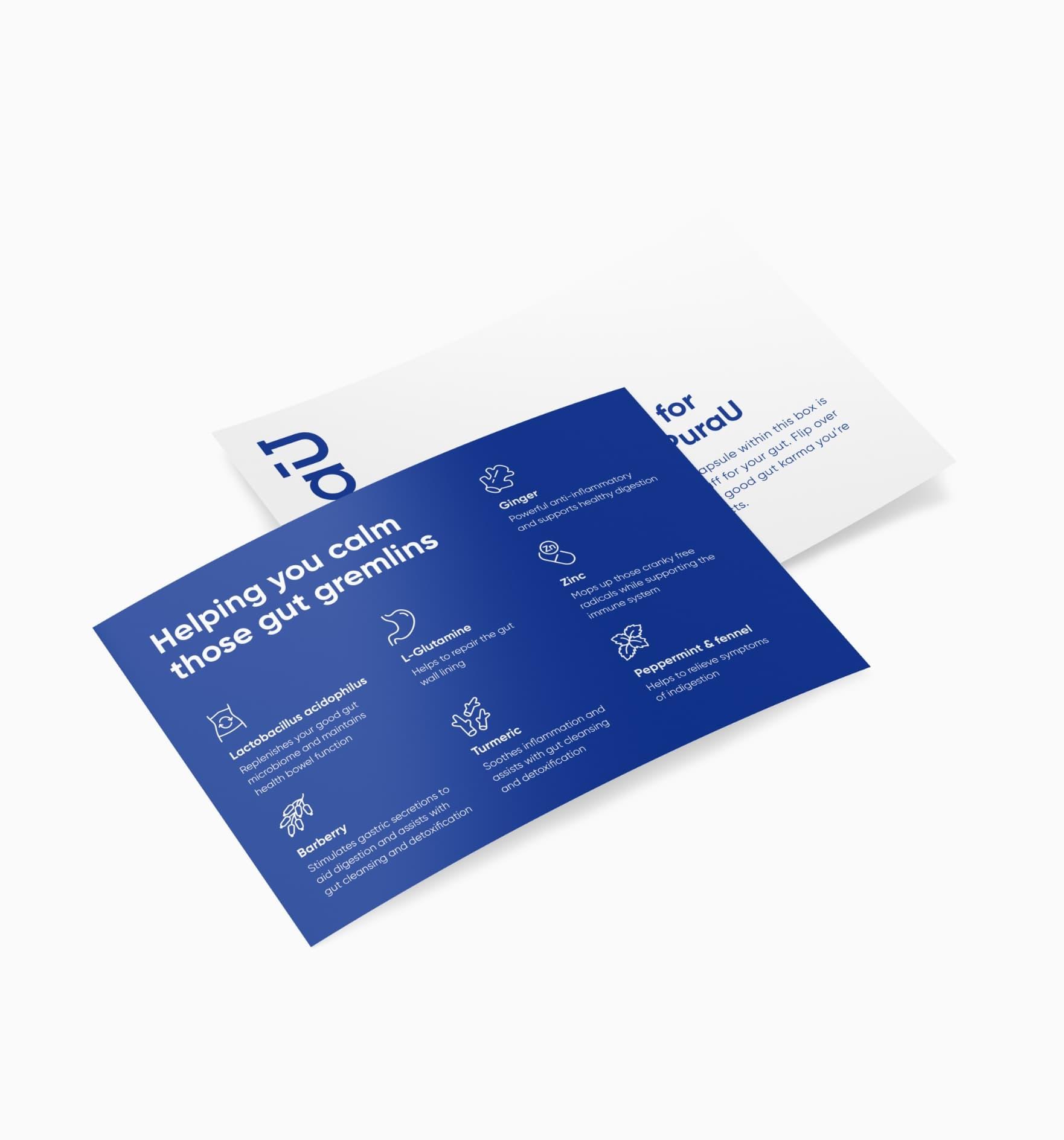 PuraU information card mockups